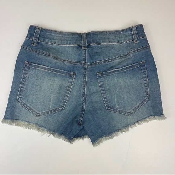 Alter’d State Denim Shorts Destructed Crochet 25 - Picture 5 of 16